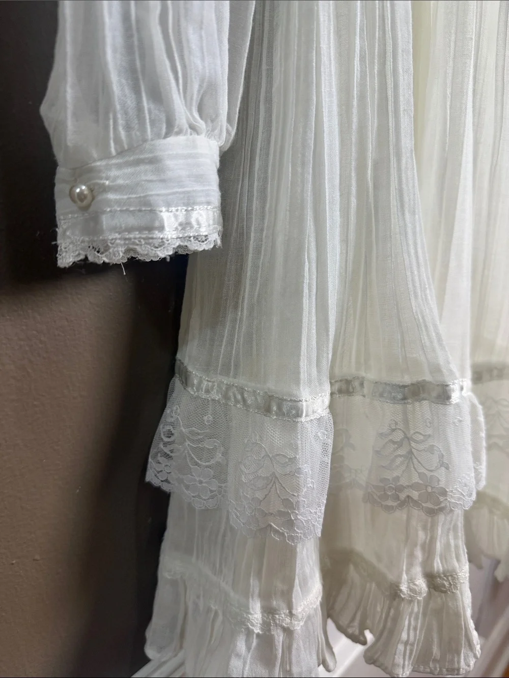 Vintage Gunne Sax‎ Girls 7 Prairie Lace Victorian Ivory Dress